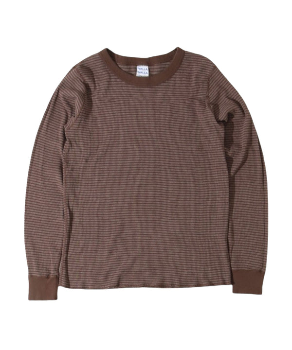 【WALLA WALLA SPORT|ワラワラスポーツ】STRIPE THERMAL CREW/ストライプサーマルクルー(BRICK , DARK INDIGO , OLD GREEN , DARK BROWN) - STREAM【WALLA WALLA SPORT|ワラワラスポーツ】STRIPE THERMAL CREW/ストライプサーマルクルー(BRICK , DARK INDIGO , OLD GREEN , DARK BROWN)STREAMDARK BROWNS