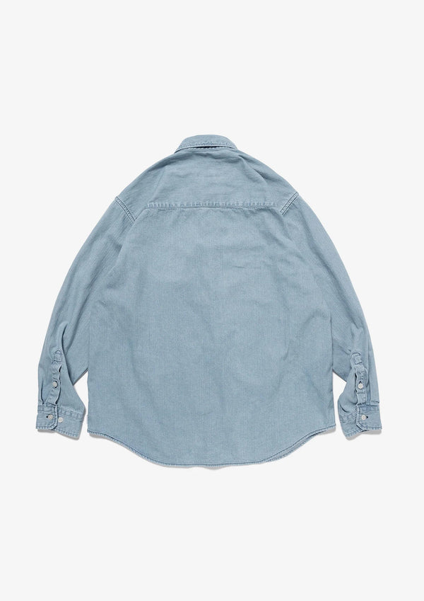 WTAPS  
BD LS 01 / LS / COTTON. DENIM. RF 
品番:262CWDT-SHM01
COLOR:INDIGO
ストーンバイオブリーチ加工を施した8ozのムラ糸デニムのボタンダウンシャツ。
裾は緩やかなラウンドカットで、すっきりとしたレギュラーフィットモデル。 
公式オンライン
通販