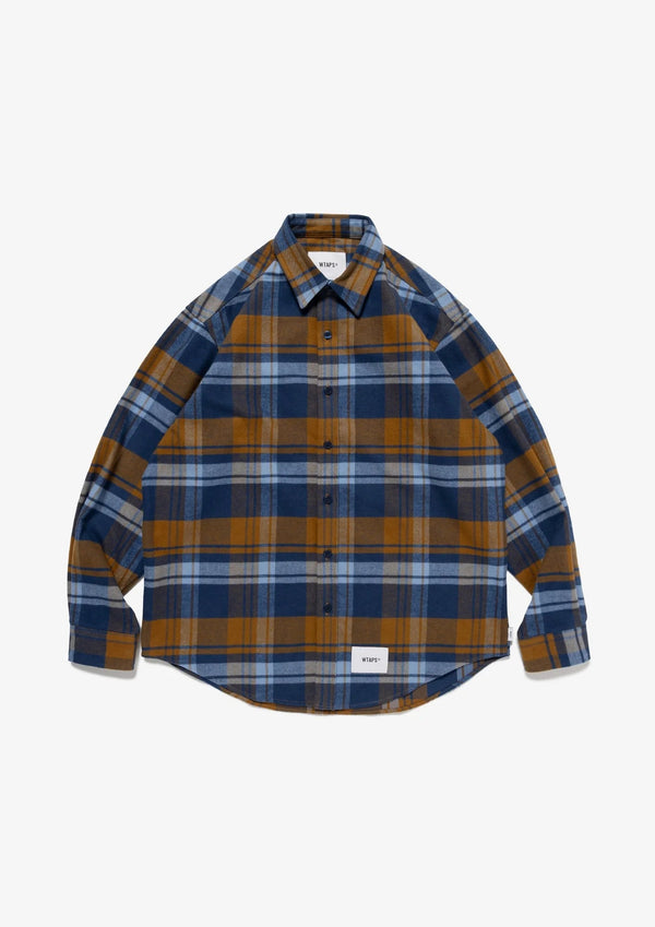 【WTAPS|ダブルタップス】TXT 01 / LS / COTTON. FLANNEL. TEXTILE 
厚手の起毛フランネル生地を使用したオリジナルチェックシャツ。
襟はレギュラーカラーで、すっきりとしたレギュラーフィットモデル。26AW
品番:262TQDT-SHM02