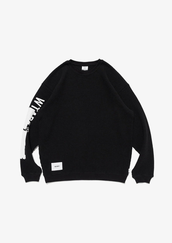【WTAPS|ダブルタップス】WAFFLE RIBBED / LS / COTTON 
厚手のコットンワッフル生地を使用したロングスリーブカットソー。
右袖にプリントモチーフ、バックに刺繍モチーフを配置。
FABRIC:コットン 100%
品番:262ATDT-CSM27
26AW