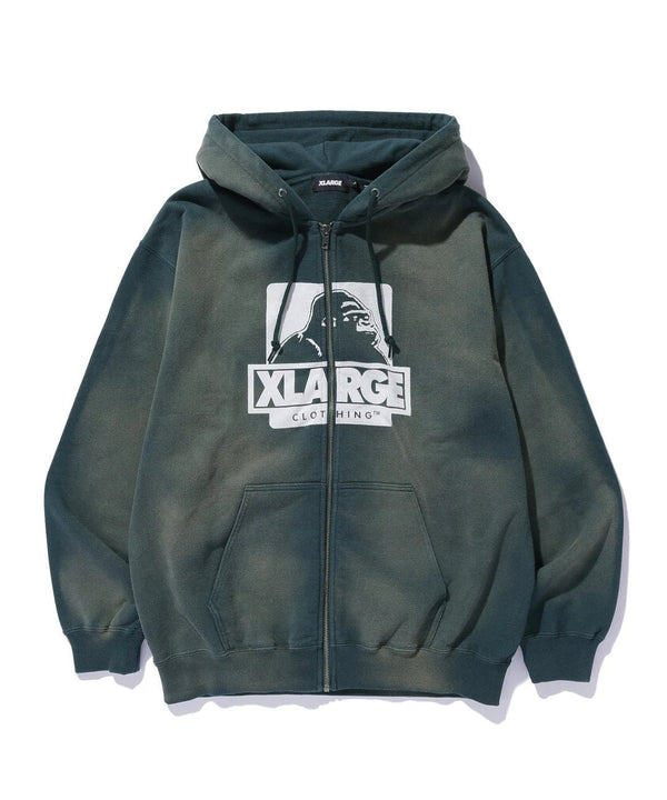 【X - LARGE|エクストララージ】DISCHARGE PRINTED OG ZIP HOODED SWEATSHIRT/ディスチャージプリンテッドOG ジップフーデッドスウェットシャツ(GREEN , BLACK) - STREAM【X - LARGE|エクストララージ】DISCHARGE PRINTED OG ZIP HOODED SWEATSHIRT/ディスチャージプリンテッドOG ジップフーデッドスウェットシャツ(GREEN , BLACK)STREAMGREENM