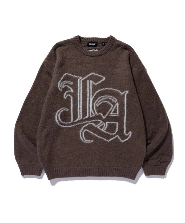 【X-LARGE|エクストララージ】OLD ENGLISH MOHAIR KNIT SWEATER/オールドイングリッシュモヘアニットセーター(BROWN)