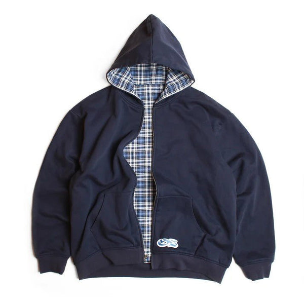 【YARDSALE|ヤードセール】REVERSIBLE FLANNEL HOOD/リバーシブルフランネルフード(BLUE) - STREAM【YARDSALE|ヤードセール】REVERSIBLE FLANNEL HOOD/リバーシブルフランネルフード(BLUE)STREAMBLUES