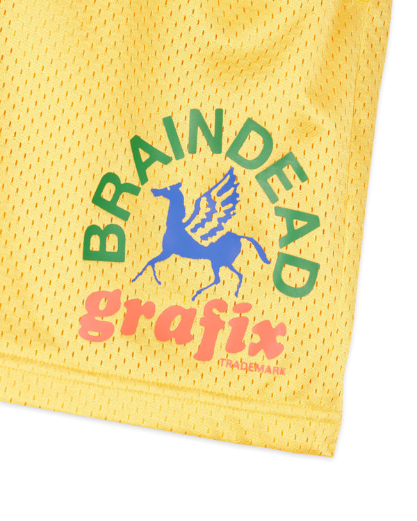【BRAIN DEAD | ブレインデッド】GRAFIX TEAM SHORT/グラフィックスチームショーツ(YELLOW)