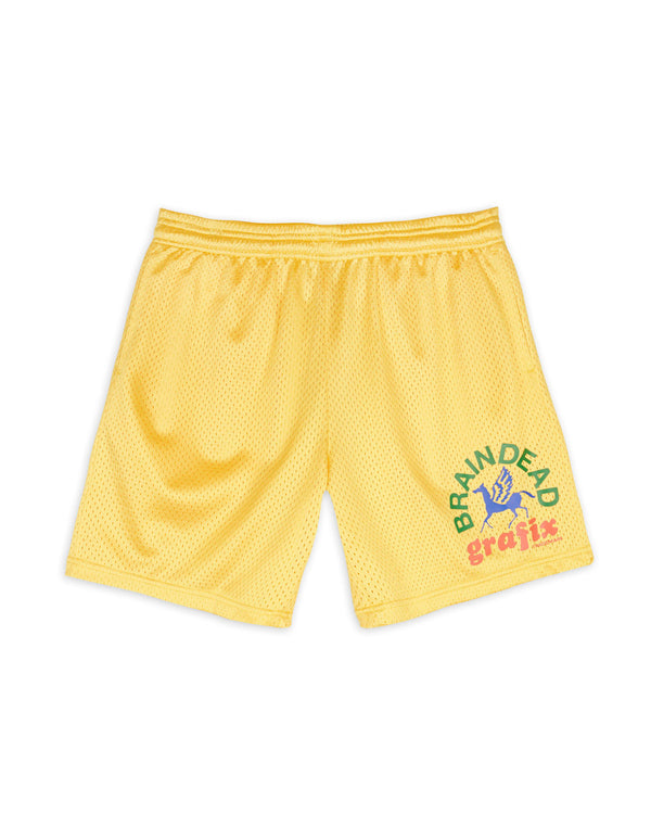 【BRAIN DEAD | ブレインデッド】GRAFIX TEAM SHORT/グラフィックスチームショーツ(YELLOW)