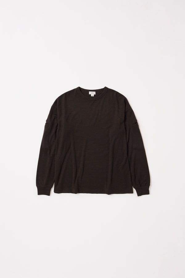 WASHABLE WOOL L/S T SHIRT(BROWN)